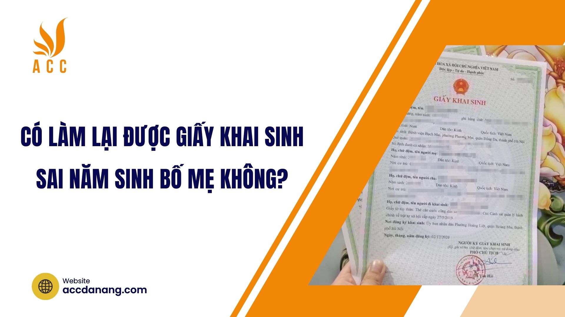 Có làm lại được giấy khai sinh sai năm sinh bố mẹ không?