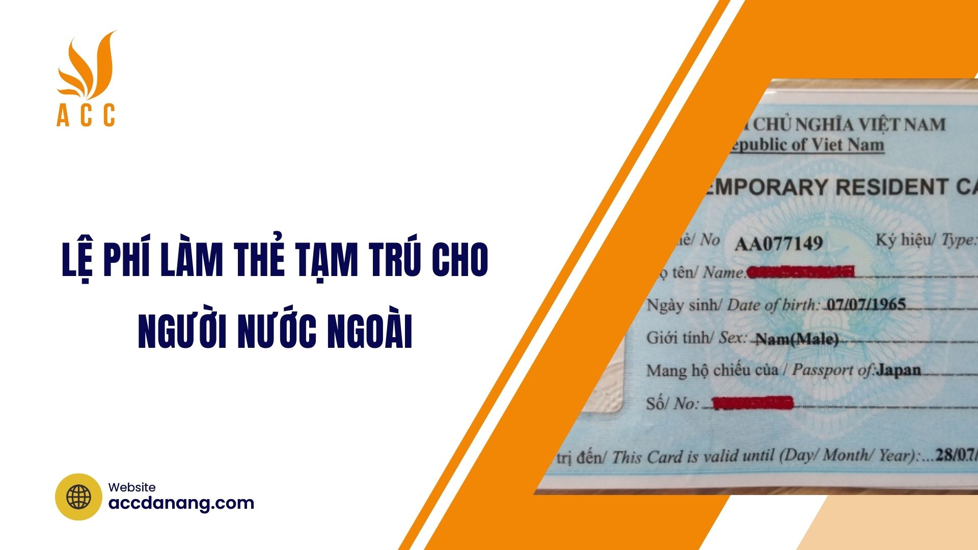 Lệ phí làm thẻ tạm trú cho người nước ngoài