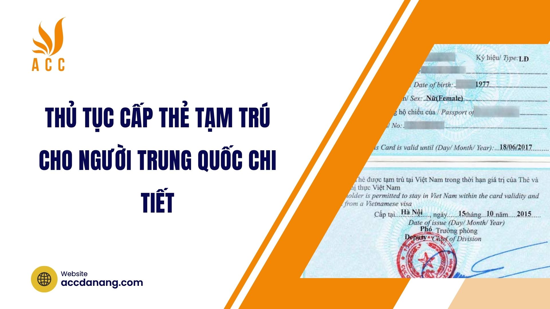 Thủ tục cấp thẻ tạm trú cho người Trung Quốc chi tiết