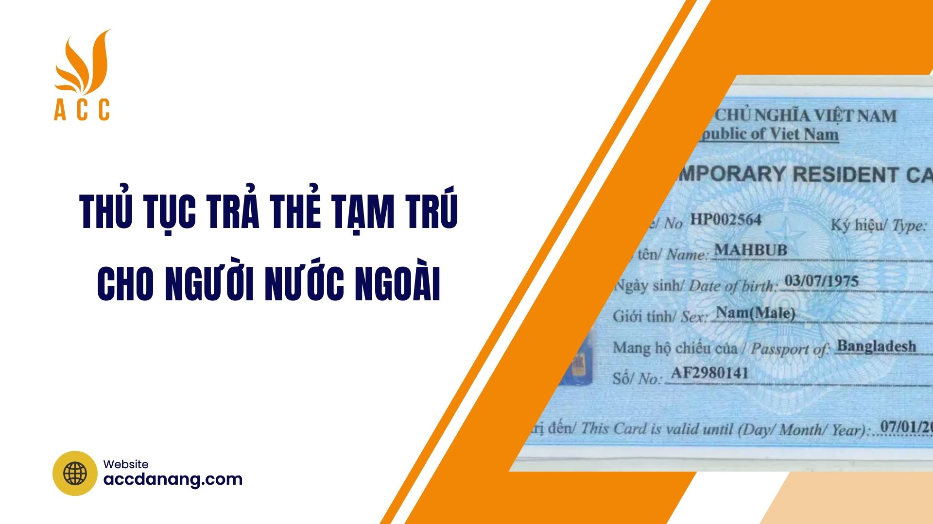 Thủ tục trả thẻ tạm trú cho người nước ngoài