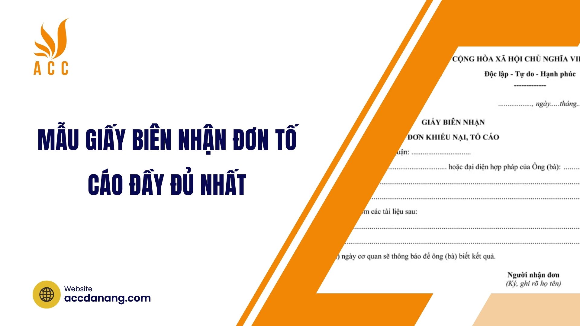 Mẫu giấy biên nhận đơn tố cáo đầy đủ nhất