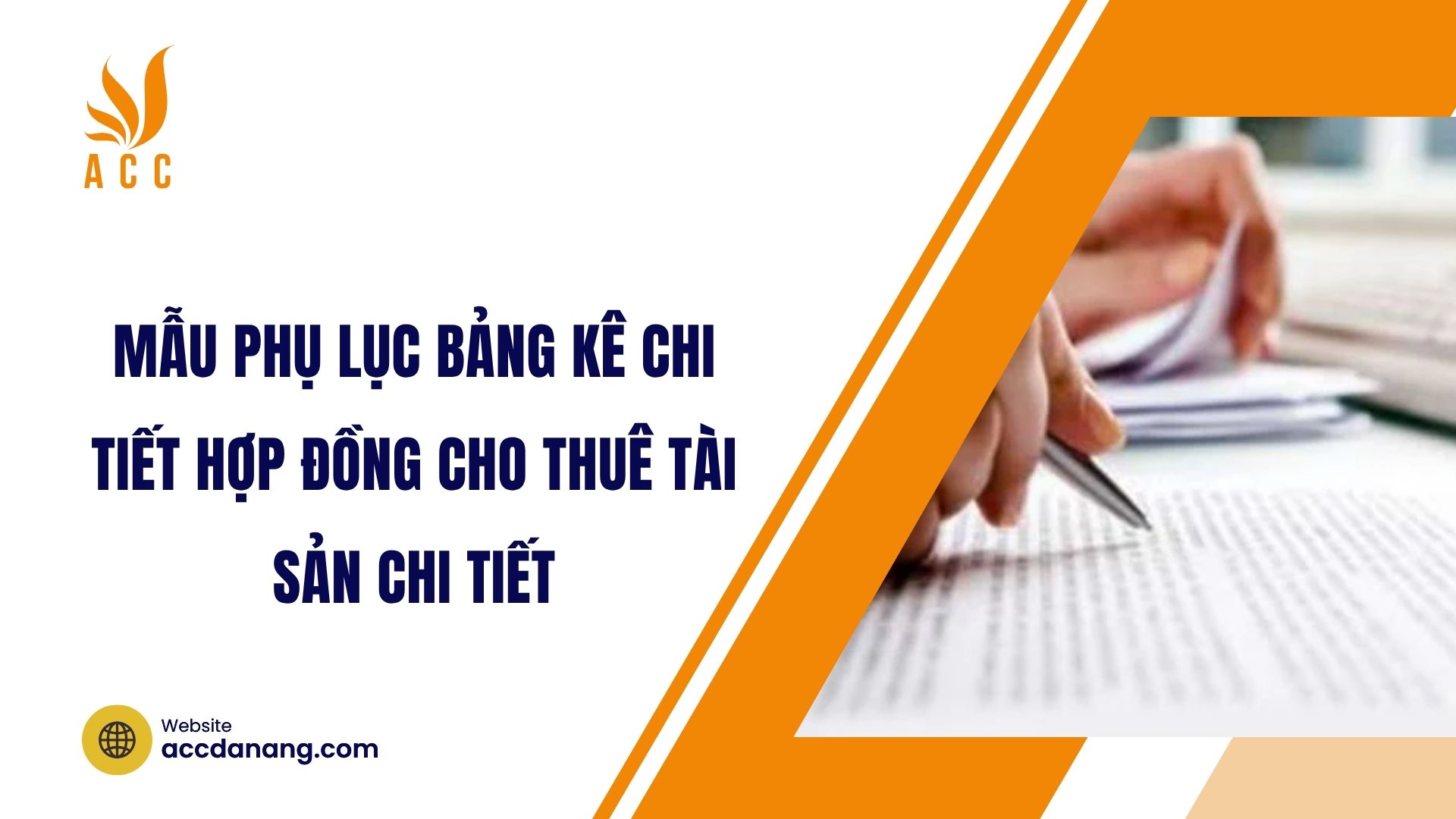 Mẫu phụ lục bảng k&ecirc; chi tiết hợp đồng cho thu&ecirc; t&agrave;i sản chi tiết