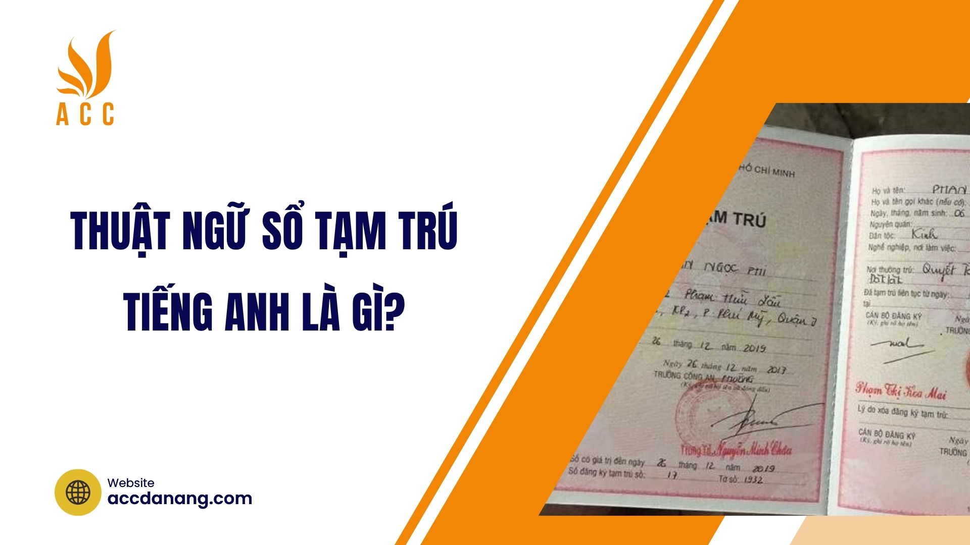 Thuật ngữ sổ tạm trú tiếng Anh là gì?