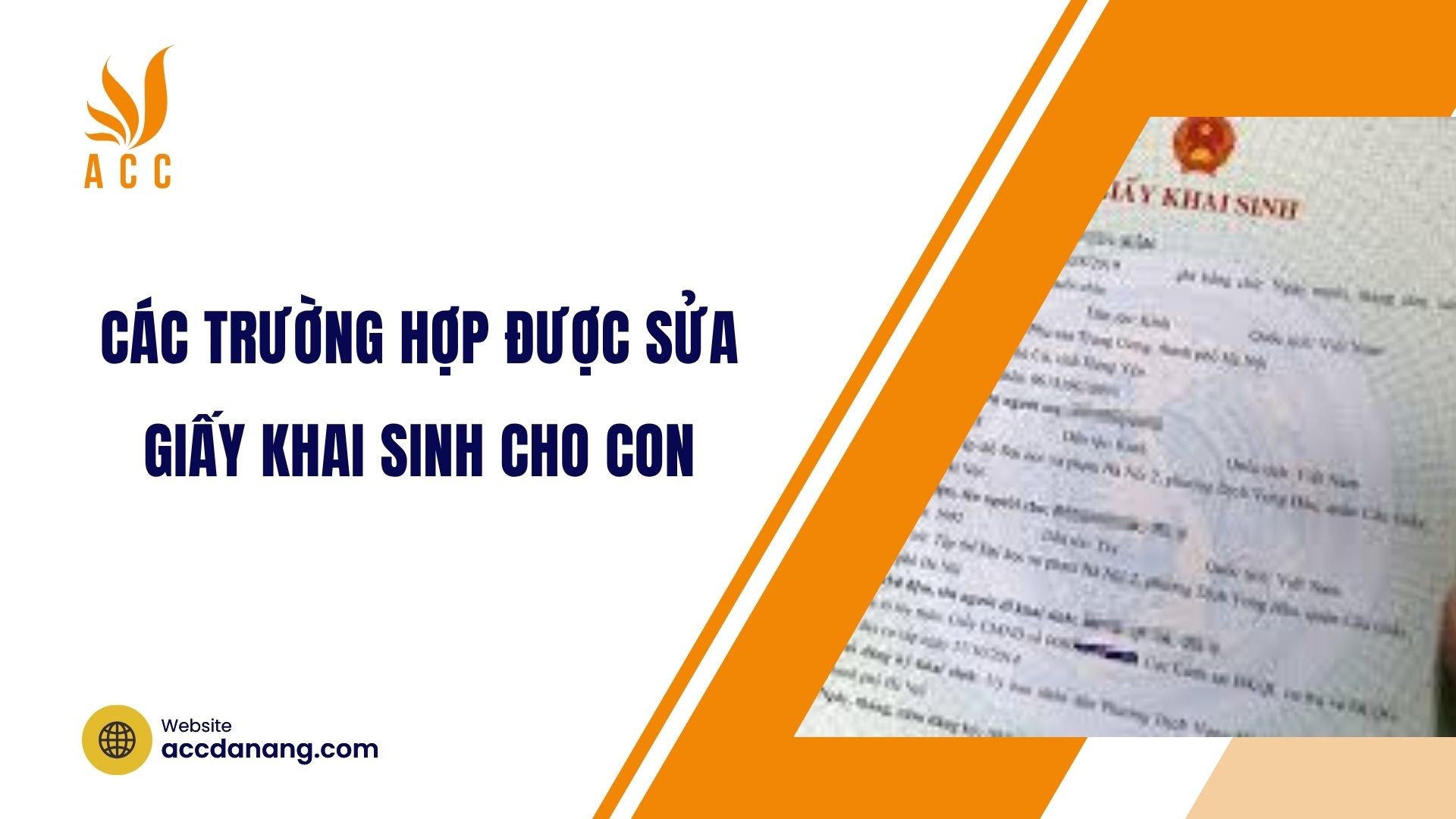 Các trường hợp được sửa giấy khai sinh cho con