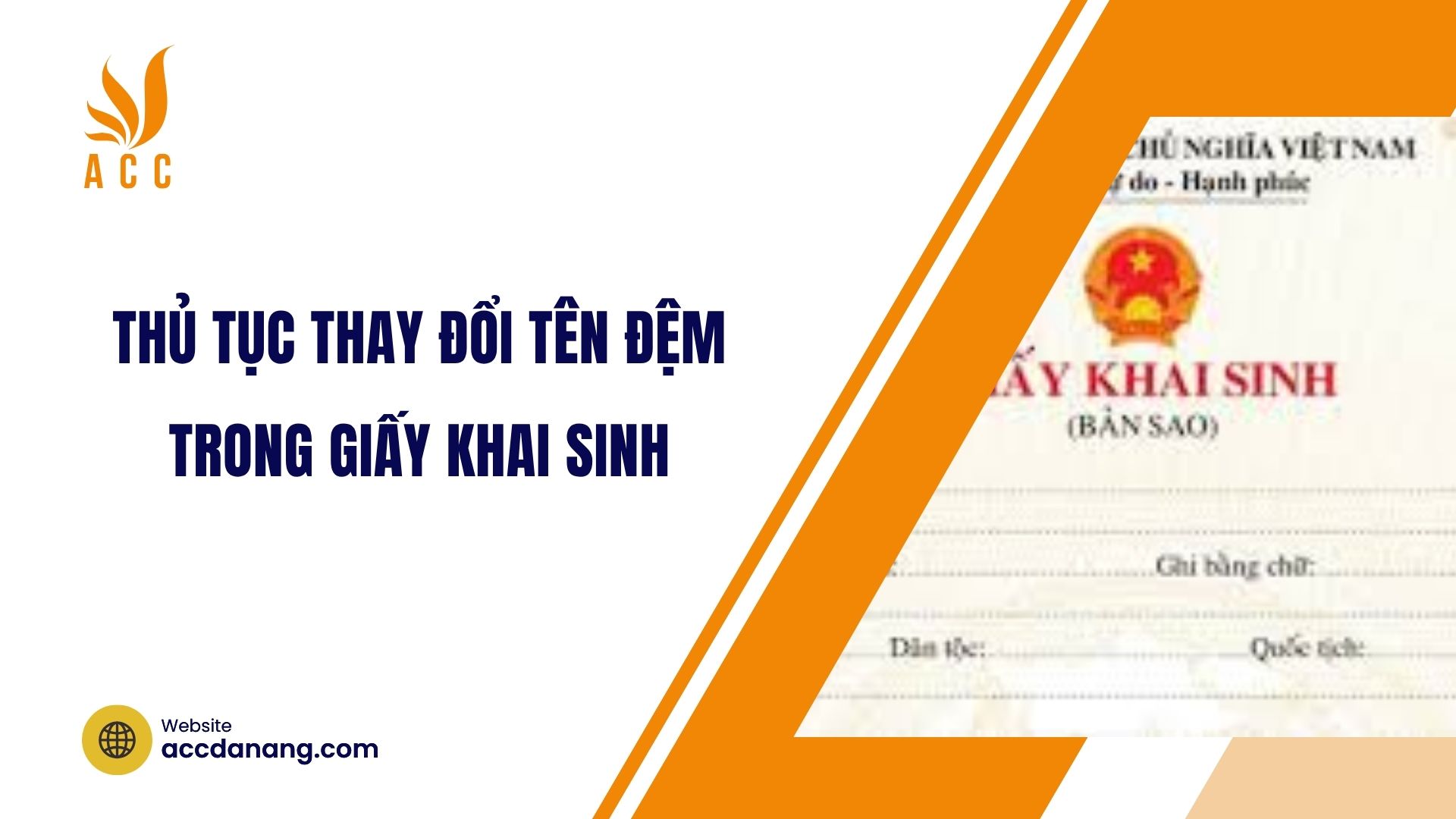 Thủ tục thay đổi tên đệm trong giấy khai sinh